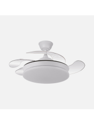 Ventilador Dc Tridente Mini 59w 4aspas Desp. 91d 6980lm Reg.intensidad Remoto+temporizador+memoria 3000-4000-6000k