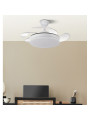Ventilador Dc Tridente Mini 59w 4aspas Desp. 91d 6980lm Reg.intensidad Remoto+temporizador+memoria 3000-4000-6000k