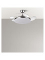Ventilador Dc Tridente 59w Niquel 4aspas Desp.107d 6980lm Reg.intensidad Remoto+temporizador+memoria 3000-4000-6000k