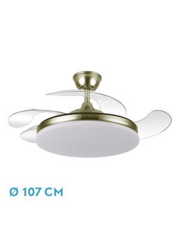 Ventilador Dc Tridente 59w 4aspas Desp 107d 6980lm Reg.intensidad Remoto+temporizador+memoria 3000-4000-6000k