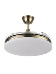 Ventilador Dc Tridente 59w 4aspas Desp 107d 6980lm Reg.intensidad Remoto+temporizador+memoria 3000-4000-6000k