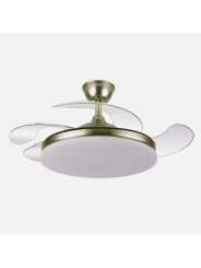 Ventilador Dc Tridente 59w 4aspas Desp 107d 6980lm Reg.intensidad Remoto+temporizador+memoria 3000-4000-6000k