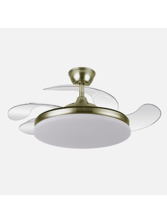 Ventilador Dc Tridente 59w 4aspas Desp 107d 6980lm Reg.intensidad Remoto+temporizador+memoria 3000-4000-6000k