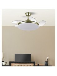 Ventilador Dc Tridente 59w 4aspas Desp 107d 6980lm Reg.intensidad Remoto+temporizador+memoria 3000-4000-6000k