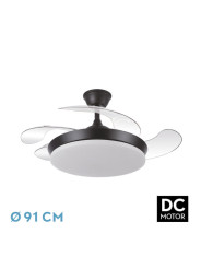 Ventilador Dc Tridente Mini 59w 4aspas Desp.91d 6980lm Reg.intensidad Remoto+temporizador+memoria 3000-4000-6000k
