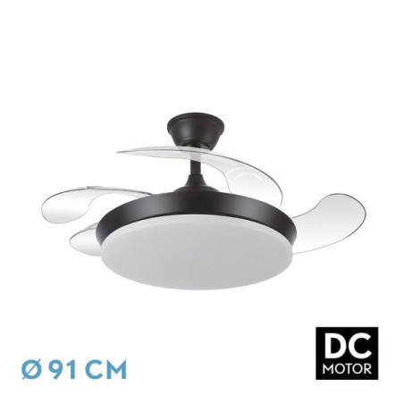 Ventilador Dc Tridente Mini 59w 4aspas Desp.91d 6980lm Reg.intensidad Remoto+temporizador+memoria 3000-4000-6000k