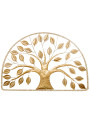 Adorno Pared Metal 120x80cm Árbol Dorado