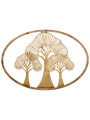 Adorno Pared Madera/metal 65x46cm Árboles Dorados