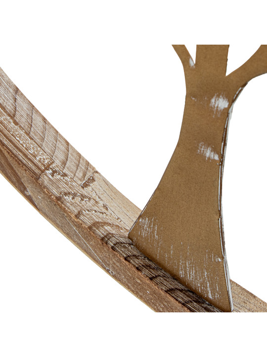 Adorno Pared Madera/metal 65x46cm Árboles Dorados