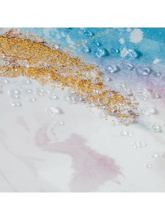 Cuadro Lienzo Acrilico Abstracto Marco Madera Natural