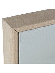 Cuadro Lienzo Acrilico Abstracto Marco Madera Natural