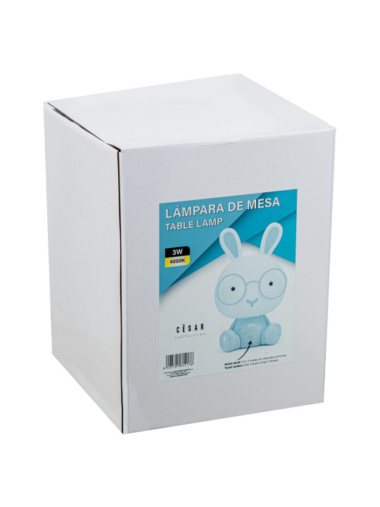 Lámpara Led Sobremesa Conejo Azul, Alimentación Usb