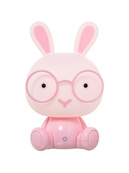 Lámpara Led Sobremesa Conejo Rosa, Alimentación Usb