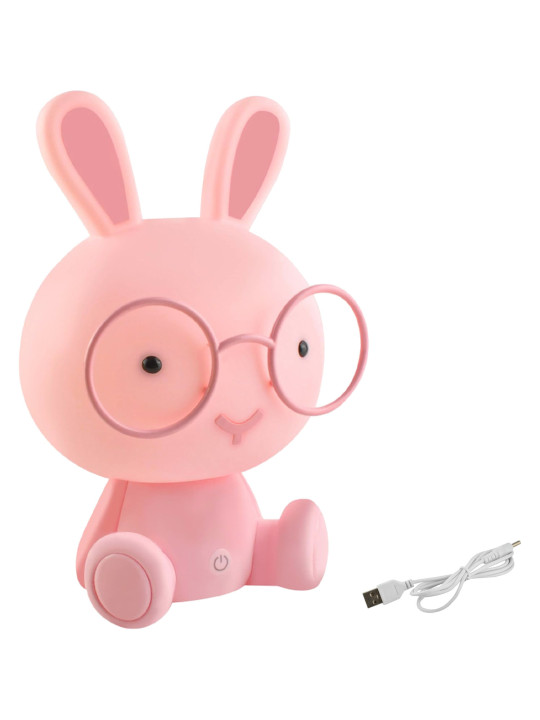 Lámpara Led Sobremesa Conejo Rosa, Alimentación Usb