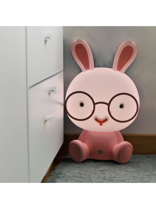 Lámpara Led Sobremesa Conejo Rosa, Alimentación Usb