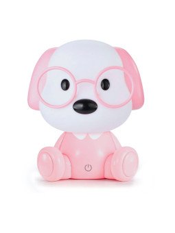 Lámpara Led Sobremesa Perro Rosa, Alimentación Usb