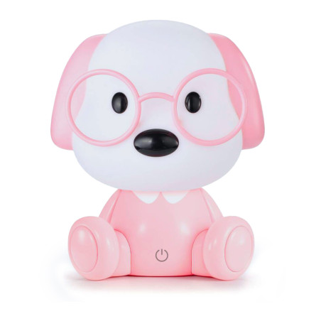 Lámpara Led Sobremesa Perro Rosa, Alimentación Usb