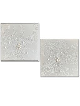 Cuadro Lienzo Marco Madera Natural 78x78cm Abstracto