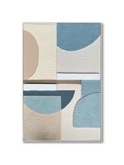 Cuadro Lienzo Marco Madera Natural 80x120cm Abstracto