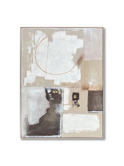 Cuadro Lienzo Marco Madera Natural 90x122cm Abstracto