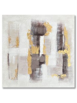 Cuadro Lienzo Marco Madera Natural 120x120cm Abstracto