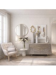 Cuadro Lienzo Marco Madera Natural 120x120cm Abstracto