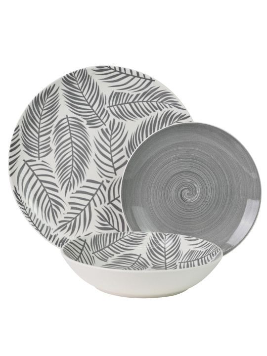Vajilla 18 Pzs Porcelana Grishojas, Plato Llano:ø27cm