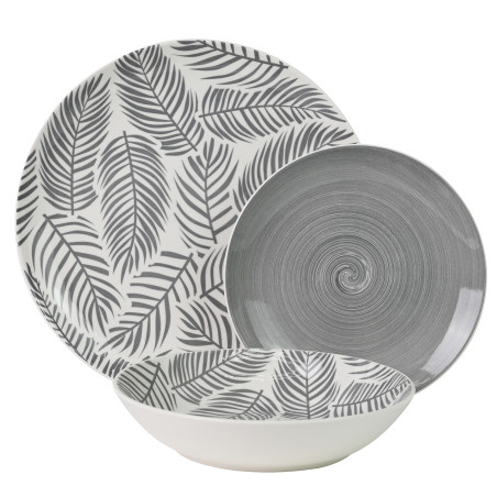Vajilla 18 Pzs Porcelana Grishojas, Plato Llano:ø27cm