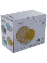 Vajilla 18 Pzs Porcelana Grishojas, Plato Llano:ø27cm