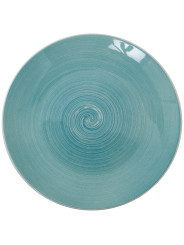Vajilla 18 Pzs Porcelana Azulhojas, Plato Llano:ø27cm