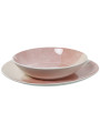 Vajilla 18 Pzs Porcelana Tonos Rosa, Plato Llano:ø27cm