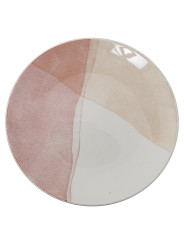 Vajilla 18 Pzs Porcelana Tonos Rosa, Plato Llano:ø27cm