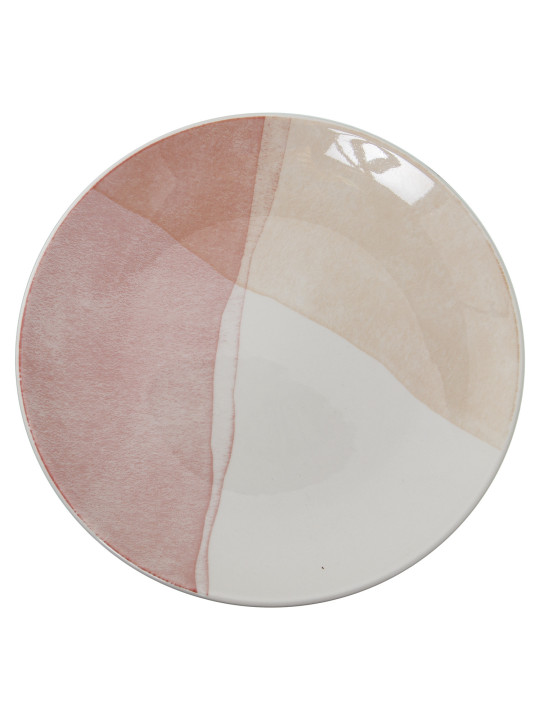 Vajilla 18 Pzs Porcelana Tonos Rosa, Plato Llano:ø27cm