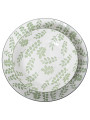 Vajilla 18 Pzs Porcelana Blanco Hojas Verdes,plato Llano:ø27