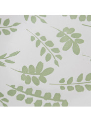Vajilla 18 Pzs Porcelana Blanco Hojas Verdes,plato Llano:ø27
