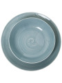 Vajilla 18 Pzs Porcelana Azulceniza, Plato Llano:ø27cm