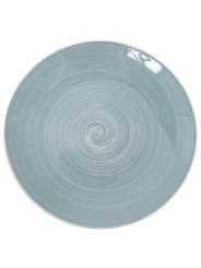 Vajilla 18 Pzs Porcelana Azulceniza, Plato Llano:ø27cm