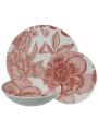 Vajilla 18 Pzs Porcelana Florrosa