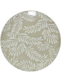 Vajilla 18 Pzs Porcelana Beige Hojas Blancas