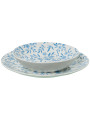 Vajilla 18 Pzs Porcelana Blanco Flores Azules