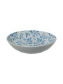 Vajilla 18 Pzs Porcelana Blanco Flores Azules