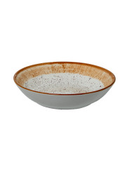 Vajilla 18 Pzs Porcelana Deco. Moteado Borde Marrón