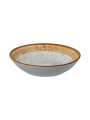 Vajilla 18 Pzs Porcelana Deco. Moteado Borde Marrón