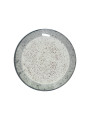 Vajilla 18 Pzs Porcelana Deco. Moteado Borde Gris