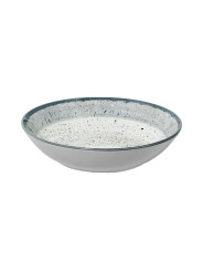 Vajilla 18 Pzs Porcelana Deco. Moteado Borde Gris