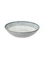 Vajilla 18 Pzs Porcelana Deco. Moteado Borde Gris