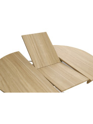 MESA COMEDOR REDONDA EXTENSIBLE BRADLEY 130 - 180 x 130 CM ROBLE/ NEGRO ROBLE/ BLANCO