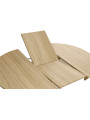 MESA COMEDOR REDONDA EXTENSIBLE BRADLEY 130 - 180 x 130 CM ROBLE/ NEGRO ROBLE/ BLANCO