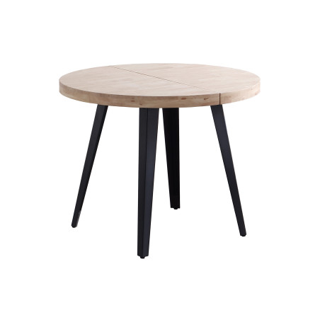 MESA COMEDOR REDONDA EXTENSIBLE BERG-E 100 - 140 - 180 CM ROBLE  / NEGRO, ROBLE/ BLANCO , HONEY / NEGRO.
