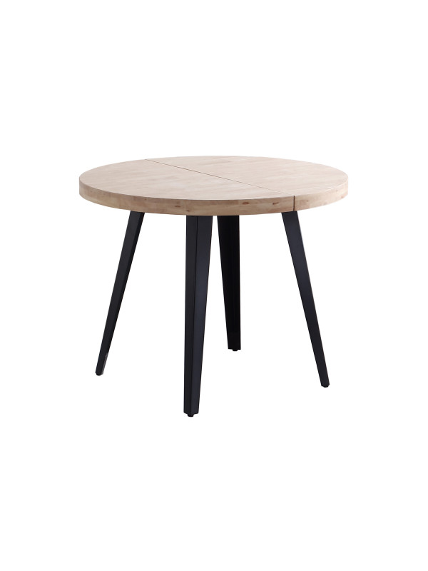 MESA COMEDOR REDONDA EXTENSIBLE BERG-E 100 - 140 - 180 CM ROBLE  / NEGRO, ROBLE/ BLANCO , HONEY / NEGRO.